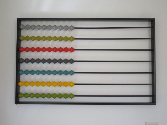 Abacus 21 1/2" x 36" Metal Frame w/Multi Colored Wooden Beads