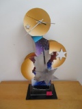 Contemporary Battery Operated Clock - Very Cool Acrylic & Hand Painted Weed Design 21