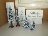Lot - Dept. 56 - 3 Boxes Village Accessories.   2 Pole Pine Trees (10 1/2