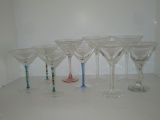 Lot - 9 Martini Glasses