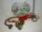 Lot - Misc. Christmas Décor Sign & Braided Rope & Brass Bell Door Hanger