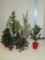 Lot - Miniature Faux Christmas Trees