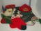 Lot - Misc. Christmas Stockings & Hat.  Various Sizes & Designs.  Some need cleaning