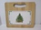 Wooden Chopping Block w/Christmas Tree Design   11 1/2