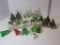 Lot - Misc. Christmas Décor.  Resin Christmas Tree Napkins Rings, Night Lights &