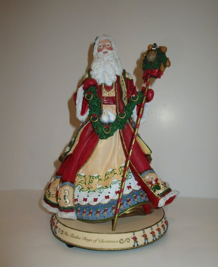 The Twelve Days of Christmas Santa Music Box by Shelly Rasche - Danbury Mint.