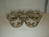 Lot - 8 Cereal Bowls w/Holly Berry Design