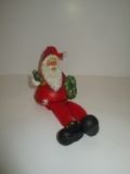 Santa Shelf Sitter - Molded Resin w/Cloth Legs