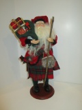 Scottish Santa in Wood Kilt.  Molded Face & Hands