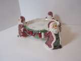 Ceramic Santa Candle Stand.  Could be used for cookies, etc.