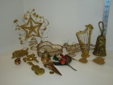 Lot - Misc. Golden Christmas Ornaments