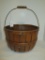 Large Bentwood Apple Basket w/Metal & Wood Handle