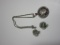 Abalone Pendant & Matching Earrings on Silvertone Chain