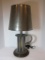 Tin Candle Mold Lamp w/Punched Tin Shade   24 1/2