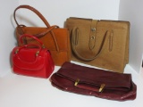 Lot - Misc. Vintage Leather Handbags