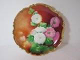 French Limoges Hand Painted Plate w/Beautiful Floral Design   11