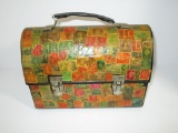 Metal Lunch Box w/Decoupage Stamps - See pictures