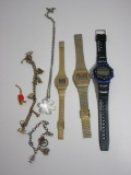 Lot - Misc. Jewelry - Watches, Crystal on Chains, Charm Bracelets, etc. - See pictures