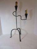 Wrought Iron 2 Arm Candle Holder