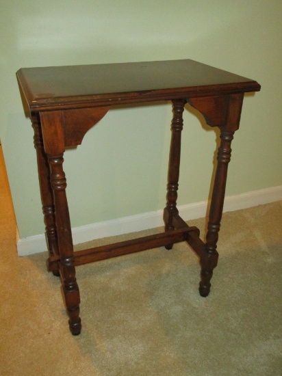 Mahogany Accent Table   21" T x 18" W x 12" D    Slight Scratches