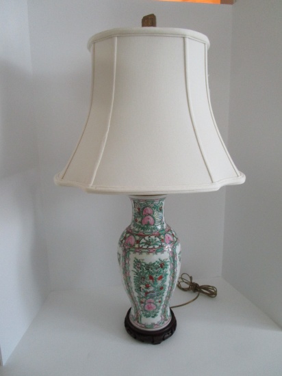 Porcelain Oriental Style Lamp  30 1/4"
