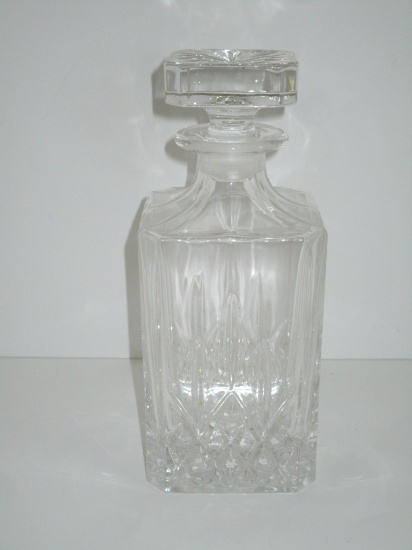 Pressed Glass Decanter   9"