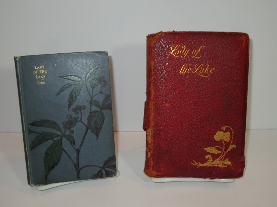 Lot - Vintage Books   Sir Walter Scott's Lady of the Lake.  (1) Red Leather Bound
