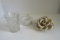 Lot - Porcelain Rose, Tea Strainer & Pattern Glass w/4 Part Mold