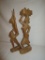 Lot - Carved Wooden African Style Figures  11 1/2