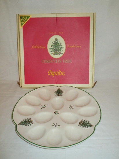 Spode Christmas Tree Deviled Egg Plate   11 1/2"