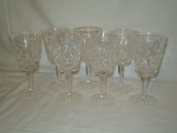 Lot - 7 Waterford Crystal Wine Glasses - Rare Ashling Pattern