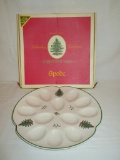 Spode Christmas Tree Deviled Egg Plate   11 1/2