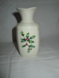 Donegal Parian China Bud Vase w/Holly Berry Design   4