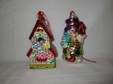 Lot - 2 Christopher Radko Christmas Ornaments - Hand Crafted