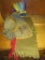 Child's Vintage Native American Indian Costume w/Head Dress & 1 Moccasin