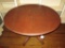 Walnut Eastlake Round Dining Table w/Drop Leaves