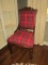 Eastlake Side Chair on Casters w/Red Plaid Upholstered Seat & Back