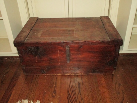 Small Wooden Tool Box w/Iron Latch  30" T x 13" W x 18" D