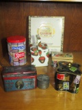 Lot - Misc. Tins & Arturo Fuente Cigar Box. All w/Wear,  See pictures