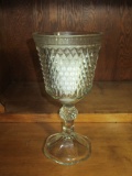 Diamond Point Pattern Pressed Glass Vase 11