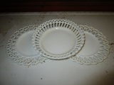 Lot - Milk Glass Bowl & Plates