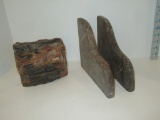 Lot - Basket 2/Marble Wall Shelf & Large Petrified Wood Piece (6