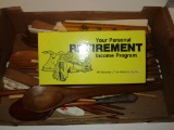 Lot- Wooden Spoons, Chopsticks & Retirement Program Gag Gift