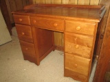 Maple Kneehole Desk - 7 Drawers  32