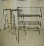 Lot - 3 Metal Plant Stands - One loose rod on base