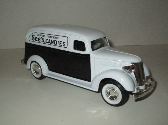 Ertl 1938 Chevy Panel Truck Bank "See's Candies" Delivery Truck w/Key