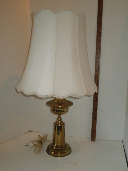 Brass Lamp w/ Shade 28"