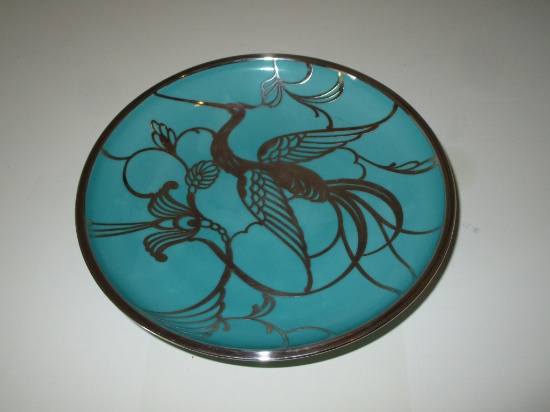 Hutschenreuther Porcelain Dish - 7.5" - Beautiful Silver Overlay Design
