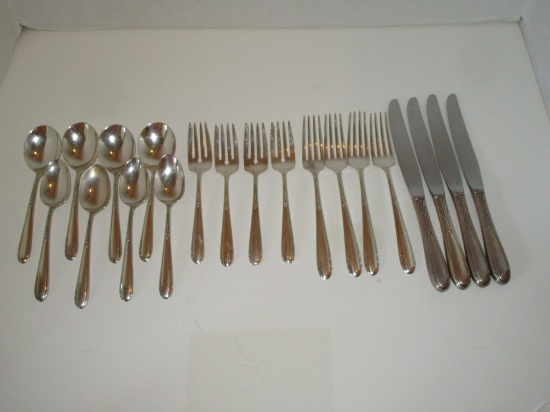 20 Pcs. Oneida Sterling Flatware - Heiress Pattern (knives are sterling handles)