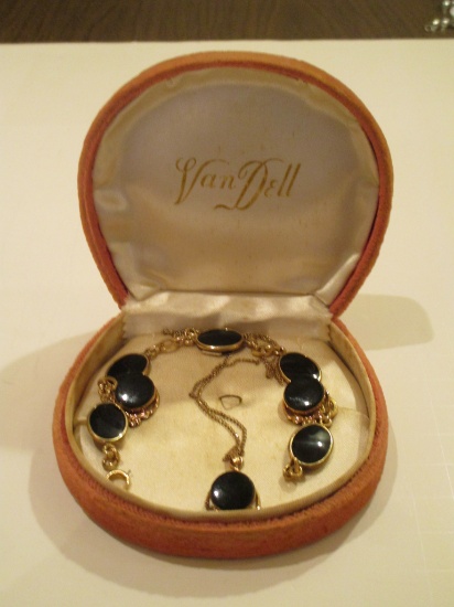 Vintage VanDell Necklace w/ Matching Bracelet & Screw Back Earrings